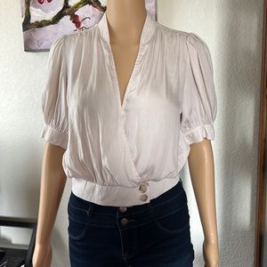 Mustard Seed Cream Cropped Blouse.